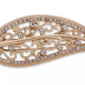 LONNA & LILLY Gold-Tone Crystal Leaf Hair Barrette